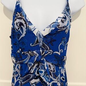 Blue White House Black Market Maxi Dress adjustable Dress